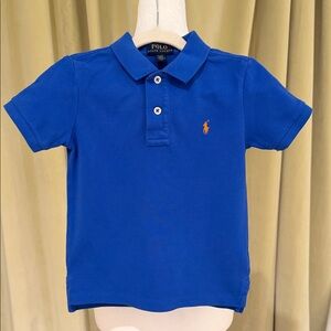 Polo by Ralph Lauren - Boys Iconic Mesh Polo Shirt - Blue & Orange - Size: 4T